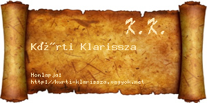 Kürti Klarissza névjegykártya